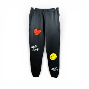 Yours Truly NWOT Self Love Self Care Sweatpants in Black Size S